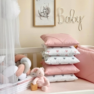 Комплект постельный MSonya (Маленькая Соня) Happy night Сердечки пудровые 6 предметов Пудровый - Фото 4