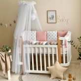 Комплект постельный MSonya (Маленькая Соня) Happy night Сердечки пудровые 6 предметов Пудровый