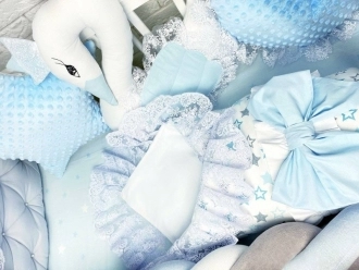 Комплект постельного белья 7 в 1 - Kitten Cotton Blue star (Голубой) - Фото 2