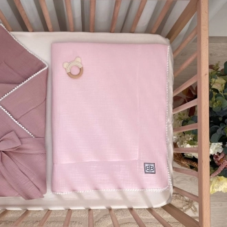 Плед-конверт для новорожденных Baby Chic на выписку, муслин Розовый - Фото 1