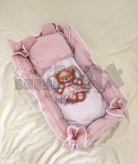Кокон для новорожденного ШкодаМода Медвежата Розовый