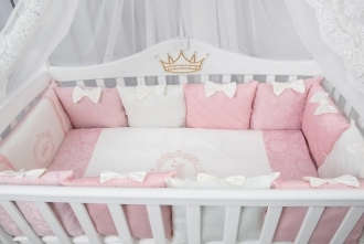 Комплект постельного белья 7 в 1 - San Baby Корона (Розовый) - Фото 2