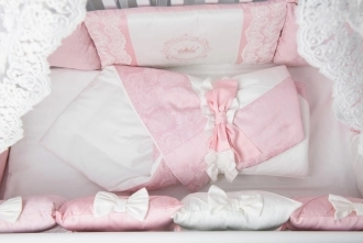 Комплект постельного белья 7 в 1 - San Baby Корона (Розовый) - Фото 4