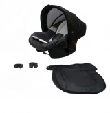 Автокресло 0+ (0-13 кг) c адаптером, Экокожа - Mikrus (Черный)