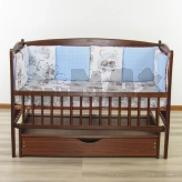 Бортики в кроватку Ведмедик Медвежонок, плюш Голубой