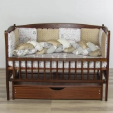 Бортики в кроватку Ведмедик Зверушки, косичка Коричневый