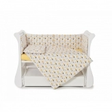 Бортики в кроватку - Twins Comfort line Домики (Бело-желтый)