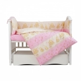 Бортики в кроватку - Twins Comfort Медведики со звездой (Розовый)