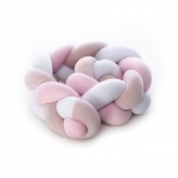 Бортик-косичка в кроватку, 120 см - Twins (Розовый)