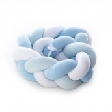 Бортик-косичка в кроватку 3-х прядая, 120 см - Twins (Голубой)