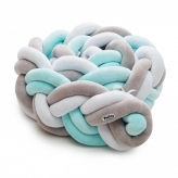 Бортик-косичка в кроватку 3-х прядая двойная, 200 см - Twins (Мятный)