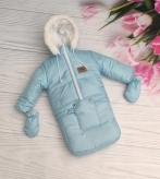 Комбинезон детский зимний ElLiz трансформер 0–2 года, плащевка/овчина Голубой