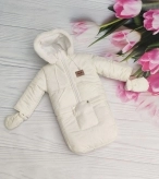 Комбинезон детский зимний ElLiz трансформер 0–2 года, плащевка/овчина Бежевый