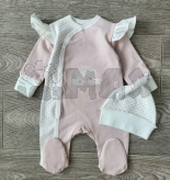 Комплект Шапочка + Человечек Happy Tot, Розовый с радугой, Интерлок, 62р.