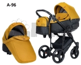 Коляска 2 в 1, Ткань/Экокожа - Angelina Amica (Желтый)