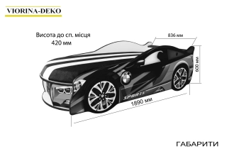 Кровать подростковая машина Viorina DEKO SPACE BMW 01 с матрасом Красный - Фото 5