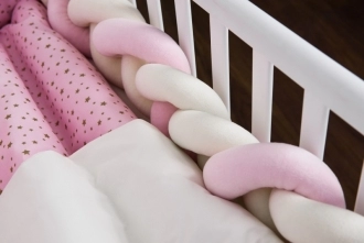 Комплект постельного белья 6 в 1 - San Baby Блеск звезд (Розовый) - Фото 5