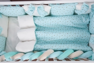 Комплект постільної білизни 6 в 1 - San Baby Блиск зірок (Бірюзовий) - Фото 1