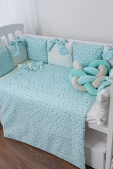 Комплект постільної білизни 6 в 1 - San Baby Блиск зірок (Бірюзовий) - Фото 2