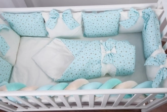 Комплект постільної білизни 6 в 1 - San Baby Блиск зірок (Бірюзовий) - Фото 3