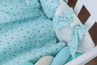Комплект постільної білизни 6 в 1 - San Baby Блиск зірок (Бірюзовий) - Фото 4