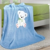 Плед с аппликацией 85х100 см, Флис - Ярослав (Голубой)