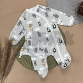 Комплект Шапочка + Человечек Sweet Mario, Серый со зверушками, Футер, 56р.