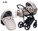 Коляска 2 в 1, Ткань/Экокожа - Angelina Amica (Бежевый)