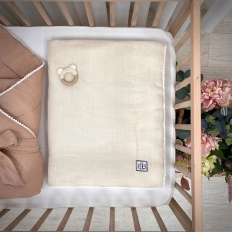 Конверт для новонароджених на виписку Baby Chic 80×80 см, муслін Молочний - Фото 1