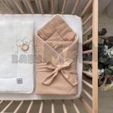 Плед-конверт для новорожденных Baby Chic на выписку, муслин Бежевый
