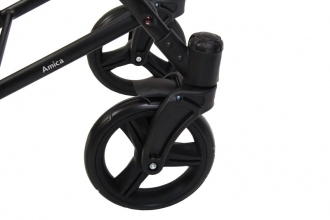 Универсальная коляска 2 в 1 Ткань/Экокожа - Angelina Amica (Пудровый)  - Фото 12