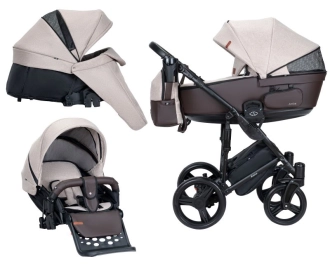 Универсальная коляска 2 в 1 Ткань/Экокожа - Angelina Amica (Пудровый)  - Фото 13
