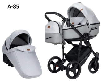 Универсальная коляска 2 в 1 Ткань/Экокожа - Angelina Amica (Пудровый)  - Фото 14