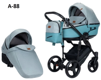 Универсальная коляска 2 в 1 Ткань/Экокожа - Angelina Amica (Пудровый)  - Фото 17