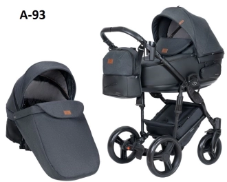 Универсальная коляска 2 в 1 Ткань/Экокожа - Angelina Amica (Пудровый)  - Фото 21