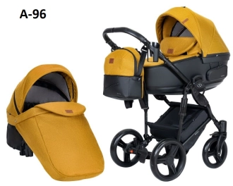 Универсальная коляска 2 в 1 Ткань/Экокожа - Angelina Amica (Пудровый)  - Фото 24