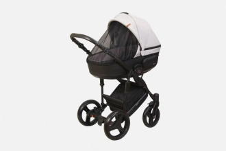 Универсальная коляска 2 в 1 Ткань/Экокожа - Angelina Amica (Пудровый)  - Фото 1