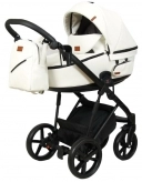 Коляска 2 в 1, Экокожа - Angelina Premiera Blum PB-13 (Белый)