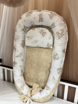 Кокон для новорожденного Ведмедик Совы Бежевый - Фото 1