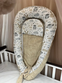 Кокон для новорожденного Ведмедик Жирафка Голубой - Фото 4