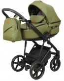 Коляска 2 в 1, Экокожа - Angelina Premiera Blum PB-11 (Оливковый)