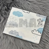 Пеленка M&Ababy, Фланель, Белая с тучками, 80х100 см