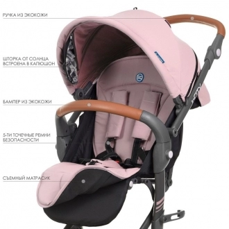 Коляска прогулянкова El Camino ME 1068 inCITY Pale Pink/Рожевий - Фото 2