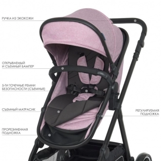 Коляска 2 в 1 El Camino ME 1069 Alliance Denim Ash Pink/Рожевий - Фото 4