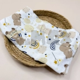 Пелюшка Eldoll, Муслін, Біла з ведмежатами, 90х80 см
