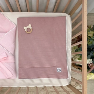 Плед-конверт для новорожденных Baby Chic на выписку, муслин Пудра - Фото 1