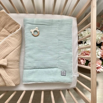 Плед-конверт для новорожденных Baby Chic на выписку, муслин Бирюзовый - Фото 1