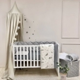 Комплект постельный MSonya (Маленькая Соня) Baby Mix Облака с луной 6 предметов Серый