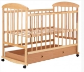 Детская кроватка с ящиком, на дугах, Ольха - Наталка (Без коробки) (Натуральный)