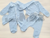 Комплект Шапочка + Распашонка + Ползунки + Человечек Happy Tot, Голубой, Ажур, 56р